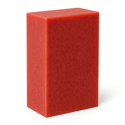 Red rectangular block on a white background